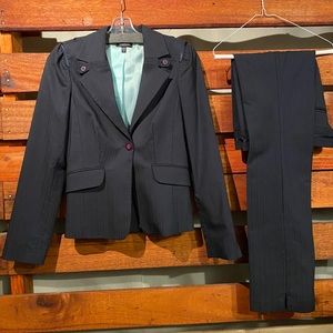 Bebe Navy Pinstripe Suit